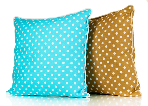 Travesseiros brilhantes azuis e marrons — Fotografia de Stock