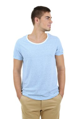 beyaz izole yakışıklı genç