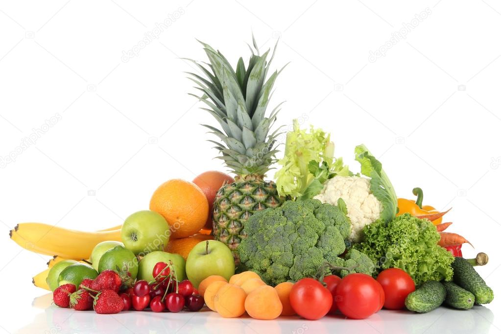 Assortment of fresh fruits and vegetables