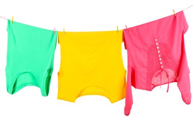 giyim üzerine beyaz izole ip üzerinde