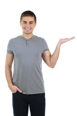 beyaz izole yakışıklı genç
