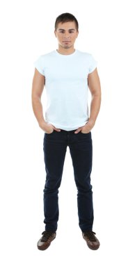 beyaz izole yakışıklı genç