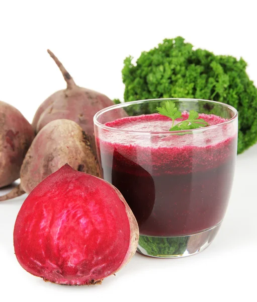 Fresh juice of beets isolated on white — Stock Photo, Image