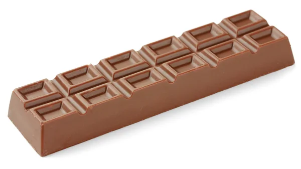 Deliciosa barra de chocolate isolada em branco — Fotografia de Stock