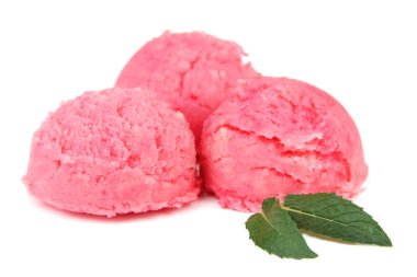 Lezzetli dondurma beyazda izole.