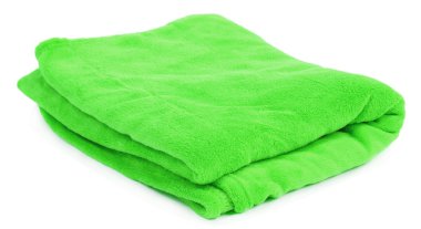 Yeşil şal üzerinde beyaz izole