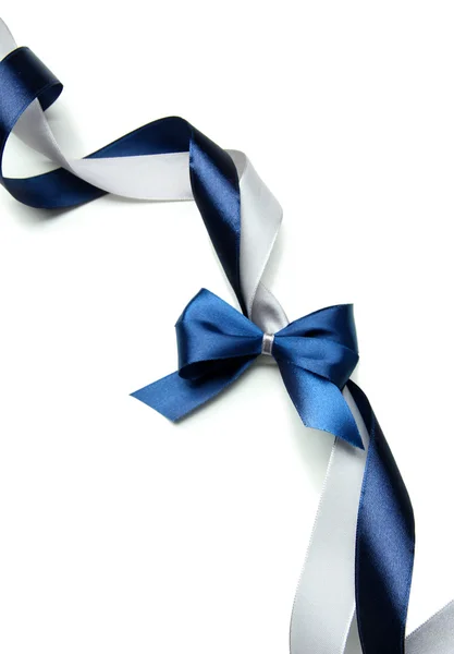 Color gift satin ribbon bow, isolated on white — Stock Photo, Image