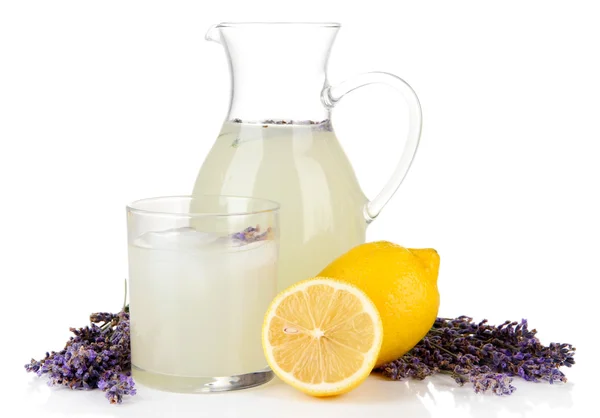 Lavender lemonade, isolated on white — Stock Photo, Image