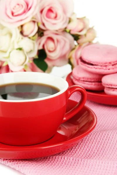 Coffee and macaroons close-up — Stock Photo, Image