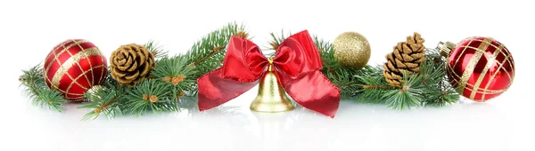 Composición de las decoraciones navideñas aisladas en blanco —  Fotos de Stock