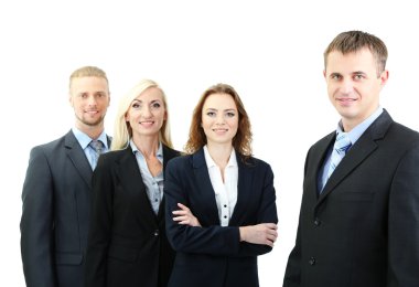 bir grup iş adamı beyazlar üzerinde izole edilmiş