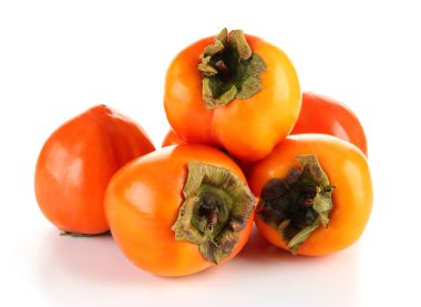 Olgun hurma üzerinde beyaz izole