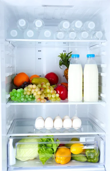 Refrigerador lleno de comida — Foto de Stock