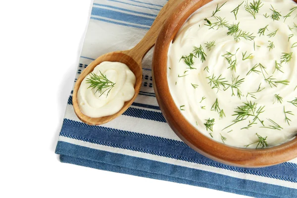 Sour cream close-up — Stock Photo, Image