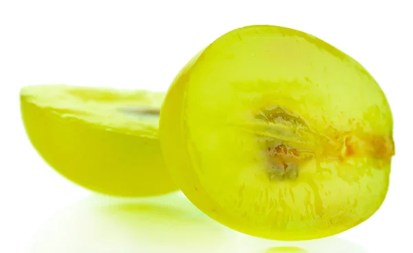 Ripe sliced grape, isolated on white — Stock Photo, Image