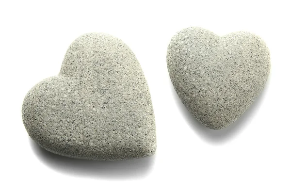 Grey stones in shape of heart, isolated on white — Stock Photo, Image