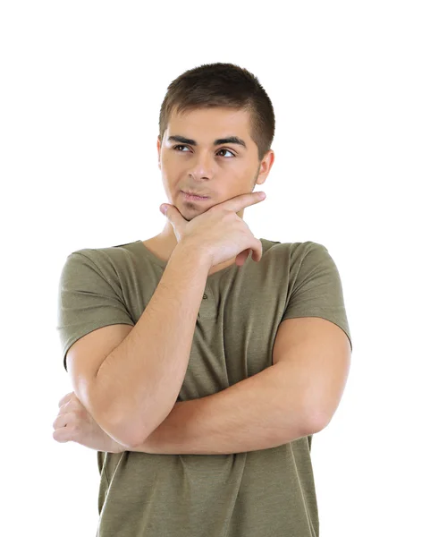 Beau jeune homme isolé sur blanc — Photo