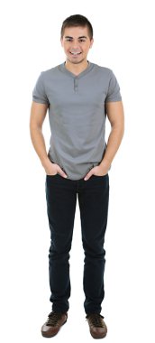 beyaz izole yakışıklı genç