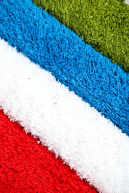 Farklı renklere yakın çekim birçok halı