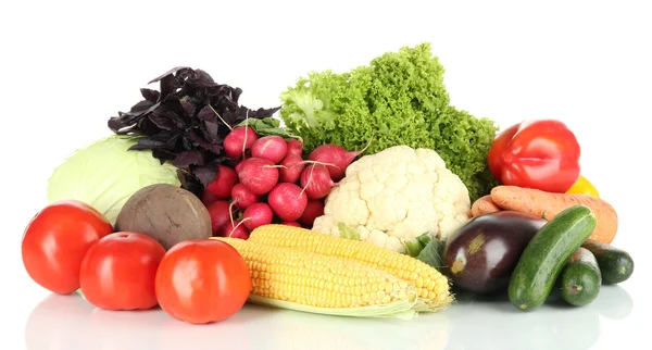 Diferentes verduras aisladas en blanco — Foto de Stock