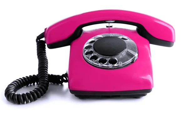 Telefone retro vermelho, isolado em branco — Fotografia de Stock