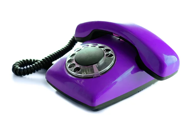 Telefone retro roxo, isolado em branco — Fotografia de Stock