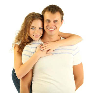 genç bir çift beyaz izole