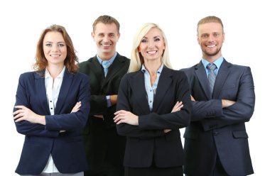 bir grup iş adamı beyazlar üzerinde izole edilmiş