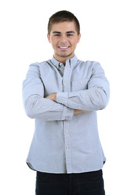 beyaz izole yakışıklı genç