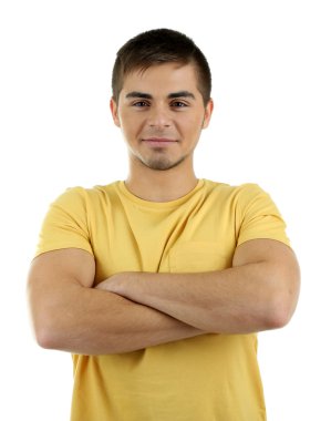 beyaz izole yakışıklı genç