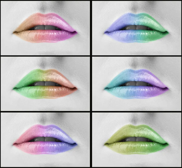 Collage of colorful woman lips — Stock Photo, Image