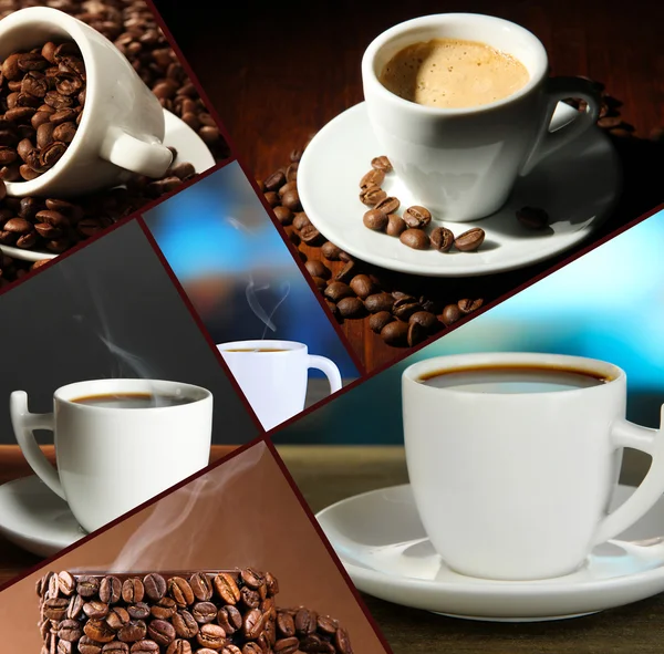 Collage van heerlijke koffie — Stockfoto