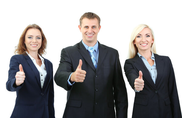 Group of business people isolated on white