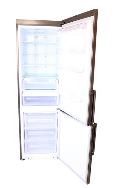 Dvě šedé dveře chladničky — Stock fotografie