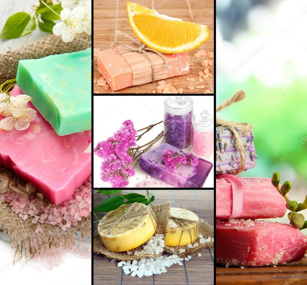 Natural soaps collage