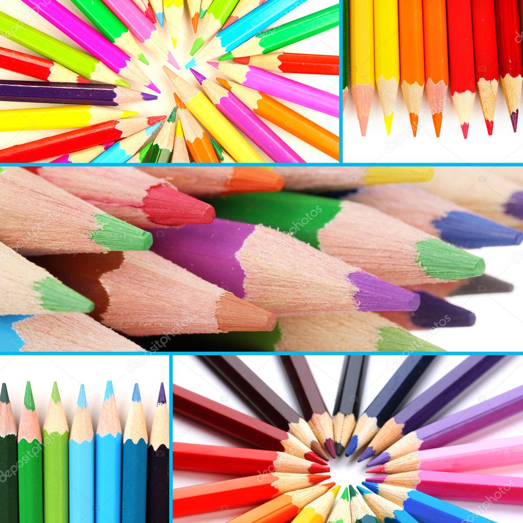 Color pencils collage