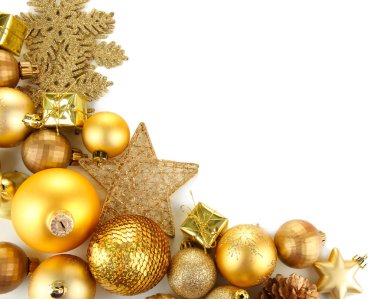 beyaz izole güzel Noel süsleri