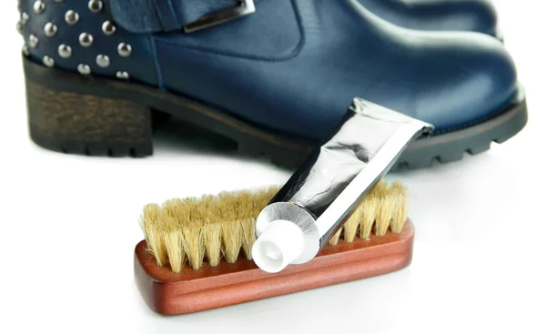 Shoe polishing close up — Stock Photo, Image