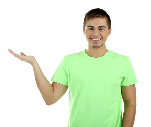 Beau jeune homme isolé sur blanc — Photo