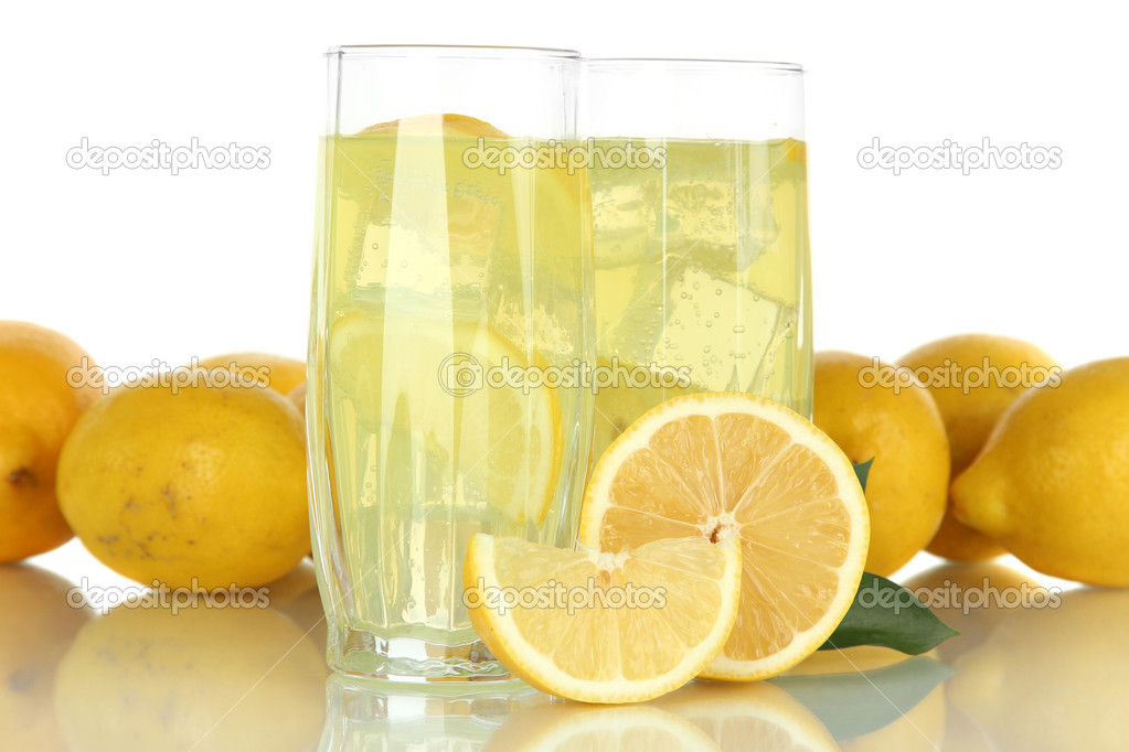 Delicious lemonade isolated on white