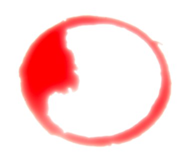 kırpma yolu beyaz zemin üzerine şarap lekesi, yakın çekim