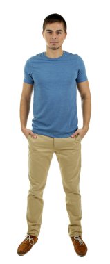 beyaz izole yakışıklı genç