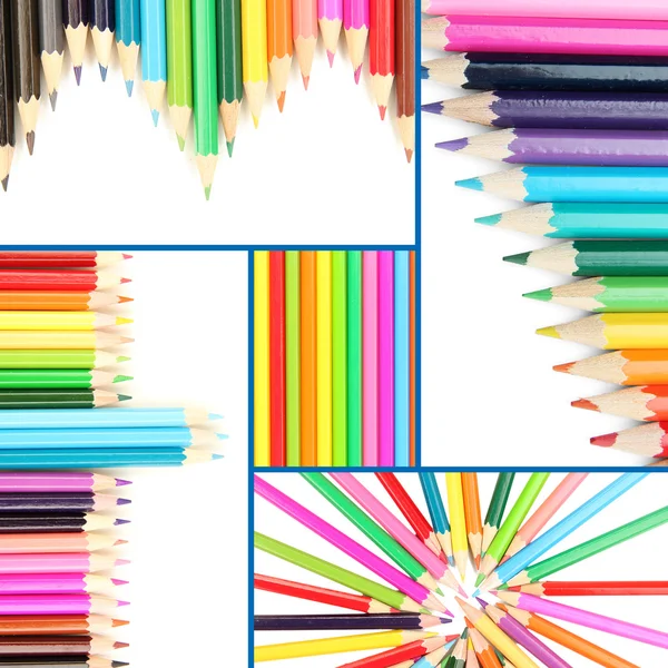 Collage crayons de couleur — Photo