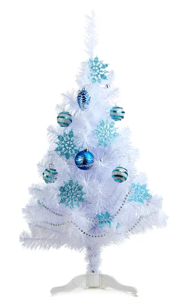 White Christmas tree isolated on white — Stock Photo, Image