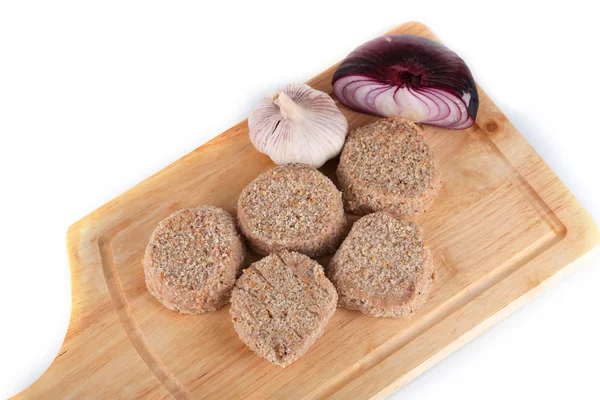 Patatas de carne a bordo aisladas en blanco —  Fotos de Stock