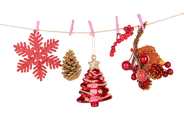 Decoraciones de Navidad aisladas en blanco — Foto de Stock