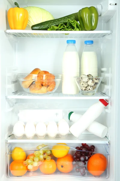 Refrigerador lleno de comida — Foto de Stock