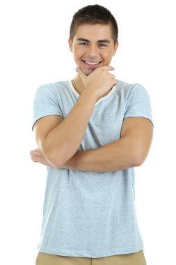 beyaz izole yakışıklı genç