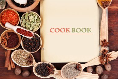 çeşitli baharatlar ve otlar ile boş beyaz tarifi için boş