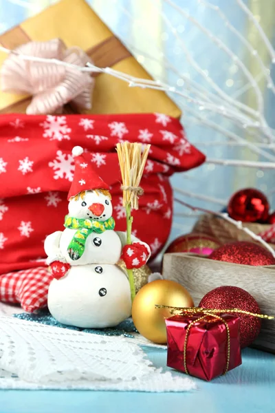 Beautiful Christmas composition with Christmas toys close-up — Stock Photo, Image